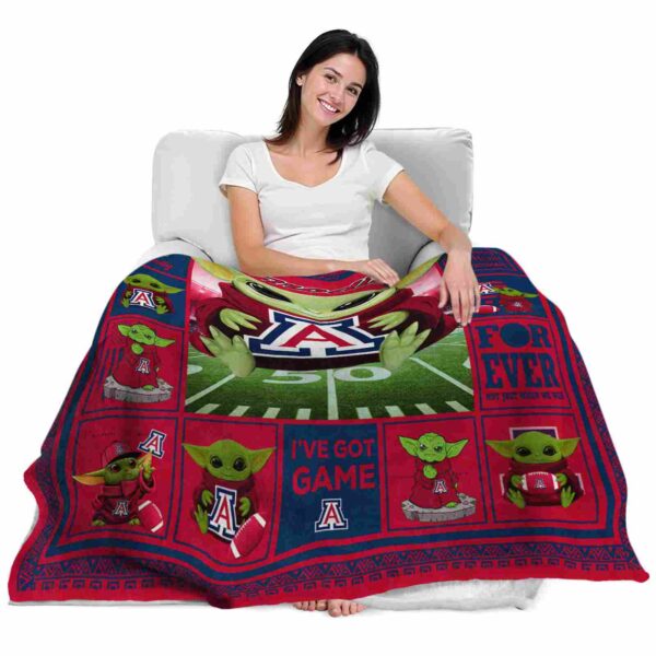 personalized arizona wildcats baby yoda red blanket latest model