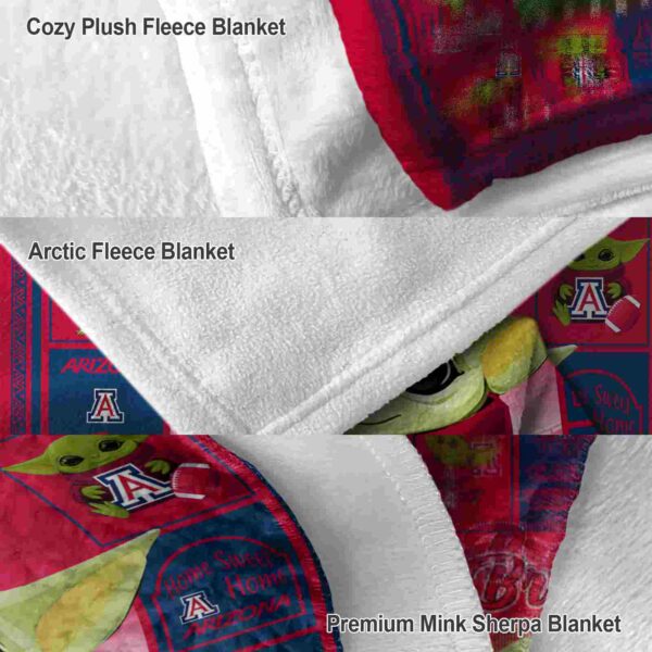 personalized arizona wildcats baby yoda red blanket premium grade