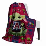 personalized arizona wildcats baby yoda red blanket top rated