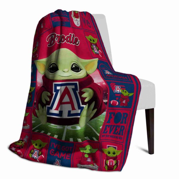 personalized arizona wildcats baby yoda red blanket top rated