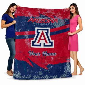 personalized arizona wildcats grunge streaks red blanket fashion forward