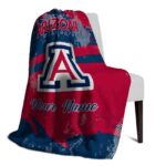 personalized arizona wildcats grunge streaks red blanket top rated