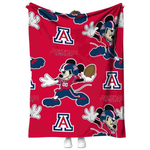personalized arizona wildcats mickey red blanket best selling