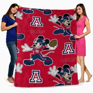 personalized arizona wildcats mickey red blanket fashion forward