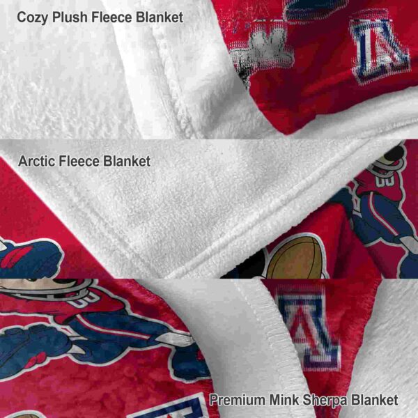 personalized arizona wildcats mickey red blanket premium grade