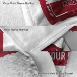 personalized arkansas razorbacks paint strokes red white blanket best selling