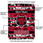 personalized arkansas state red wolves floral stripes scarlet white blanket new arrival