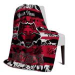 personalized arkansas state red wolves floral stripes scarlet white blanket top rated
