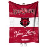 personalized arkansas state red wolves grunge texture scarlet white blanket best selling