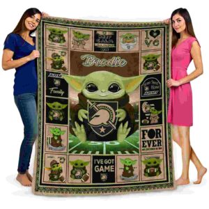 personalized army black knights baby yoda gold blanket fashion forward