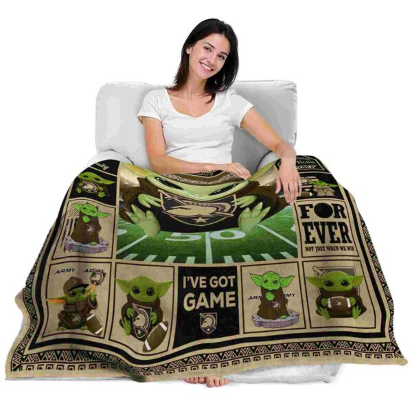 personalized army black knights baby yoda gold blanket latest model