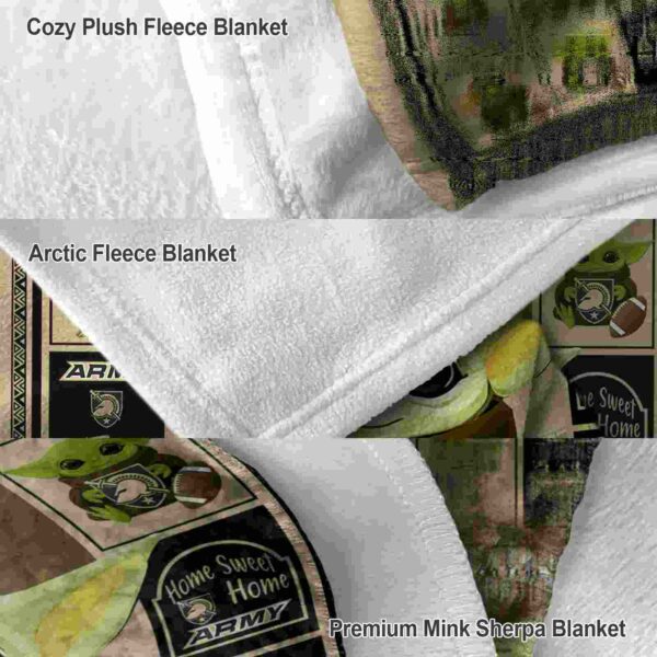 personalized army black knights baby yoda gold blanket premium grade