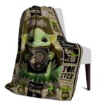 personalized army black knights baby yoda gold blanket top rated