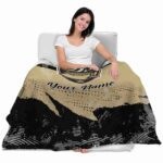 personalized army black knights grunge streaks gold blanket latest model