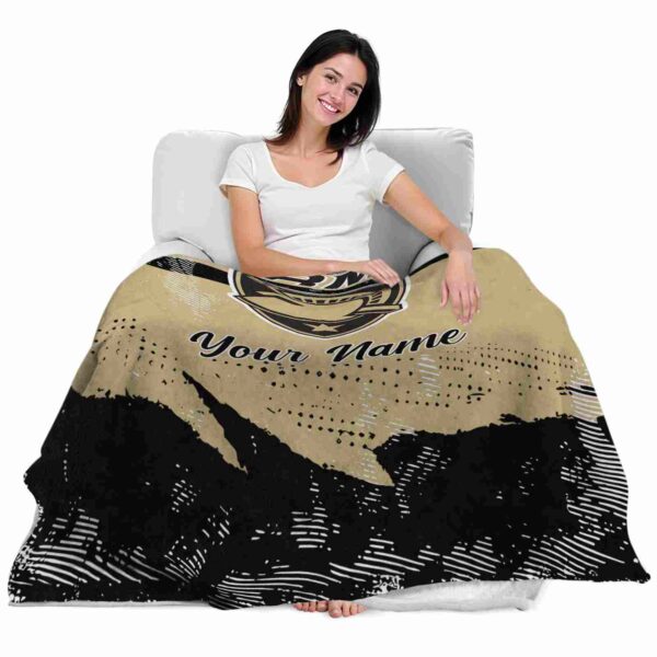 personalized army black knights grunge streaks gold blanket latest model