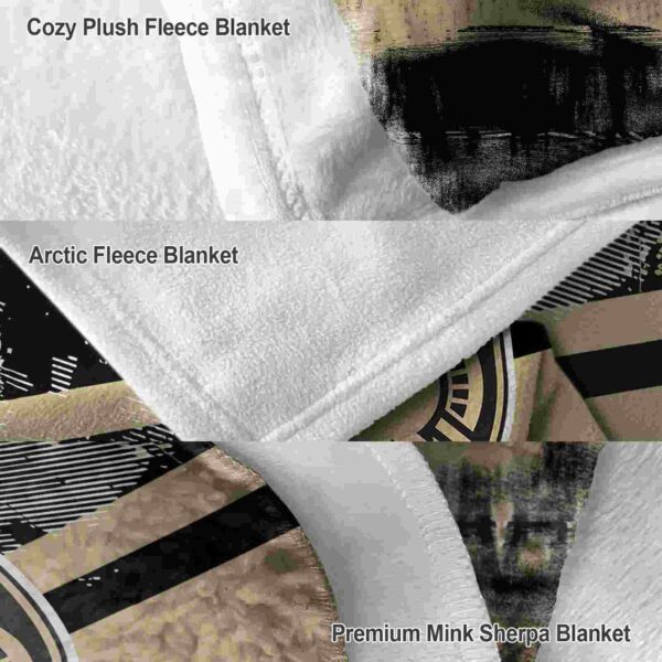 personalized army black knights grunge streaks gold blanket premium grade