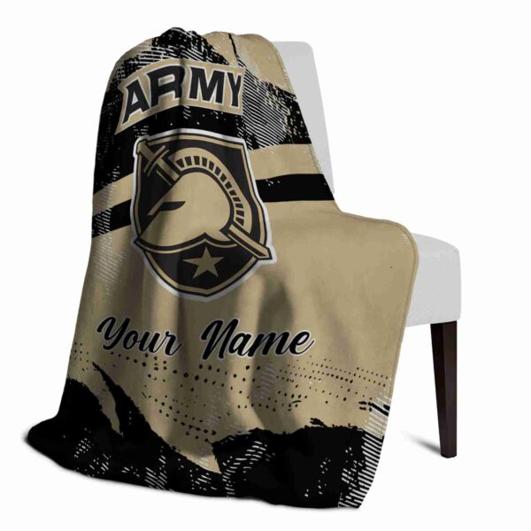 personalized army black knights grunge streaks gold blanket top rated