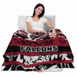 personalized atlanta falcons floral stripes red white blanket latest model