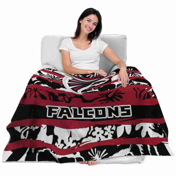personalized atlanta falcons floral stripes red white blanket latest model