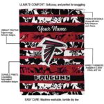 personalized atlanta falcons floral stripes red white blanket new arrival