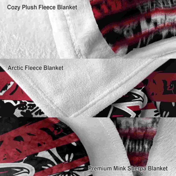 personalized atlanta falcons floral stripes red white blanket premium grade