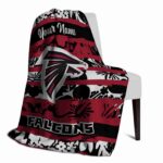 personalized atlanta falcons floral stripes red white blanket top rated