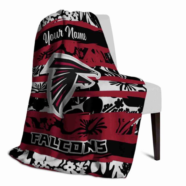 personalized atlanta falcons floral stripes red white blanket top rated