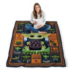 personalized auburn tigers baby yoda navy blue blanket best selling