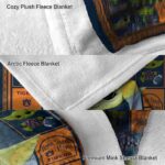 personalized auburn tigers baby yoda navy blue blanket best selling