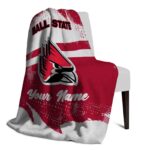 personalized ball state cardinals grunge streaks red blanket top rated