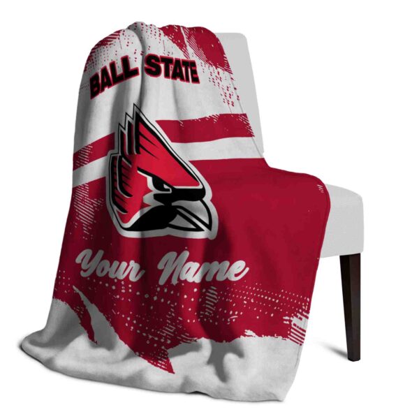 personalized ball state cardinals grunge streaks red blanket top rated