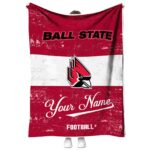 personalized ball state cardinals grunge texture red white blanket best selling
