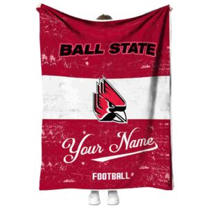 personalized ball state cardinals grunge texture red white blanket best selling