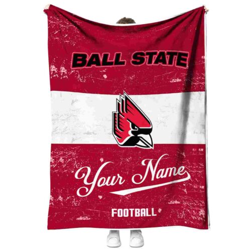 personalized ball state cardinals grunge texture red white blanket best selling