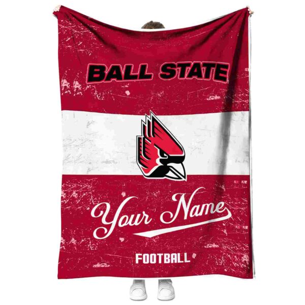 personalized ball state cardinals grunge texture red white blanket best selling