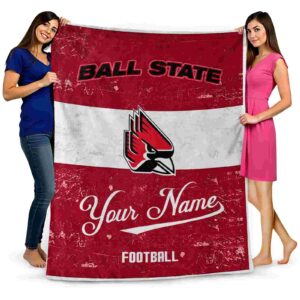 personalized ball state cardinals grunge texture red white blanket fashion forward