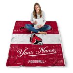 personalized ball state cardinals grunge texture red white blanket high quality