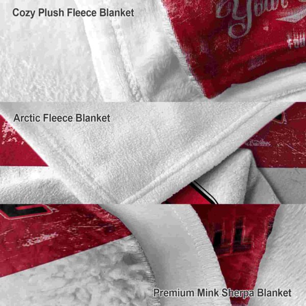 personalized ball state cardinals grunge texture red white blanket premium grade