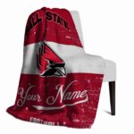 personalized ball state cardinals grunge texture red white blanket top rated