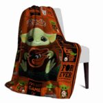 personalized baltimore orioles baby yoda orange blanket best selling