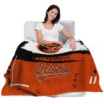 personalized baltimore orioles paint strokes orange white blanket best selling