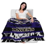 personalized baltimore ravens floral stripes purple white blanket best selling