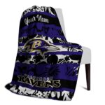 personalized baltimore ravens floral stripes purple white blanket best selling