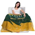 personalized baylor bears grunge streaks green blanket best selling