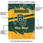 personalized baylor bears grunge streaks green blanket best selling