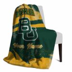 personalized baylor bears grunge streaks green blanket best selling