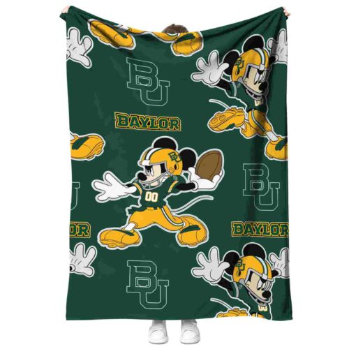 personalized baylor bears mickey green blanket best selling