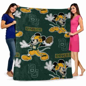 personalized baylor bears mickey green blanket fashion forward