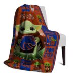 personalized boise state broncos baby yoda orange blanket top rated