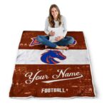 personalized boise state broncos grunge texture orange white blanket best selling